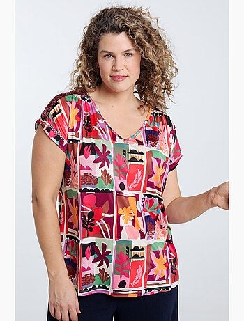 T-shirt imprimé arty avec sequin