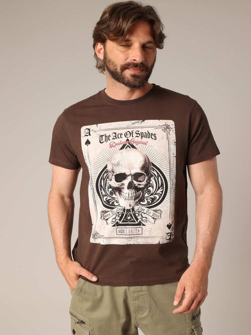 T-shirt imprimé As de pique effet vintage 'Deeluxe' - Kiabi