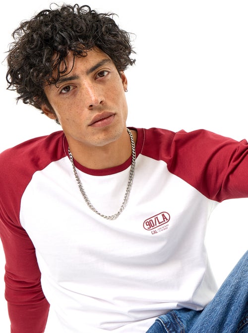 T-shirt imprimé avec manches longues raglan - Kiabi T-shirt imprimé avec manches longues raglan - Kiabi