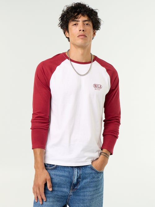 T-shirt imprimé avec manches longues raglan - Kiabi T-shirt imprimé avec manches longues raglan - Kiabi