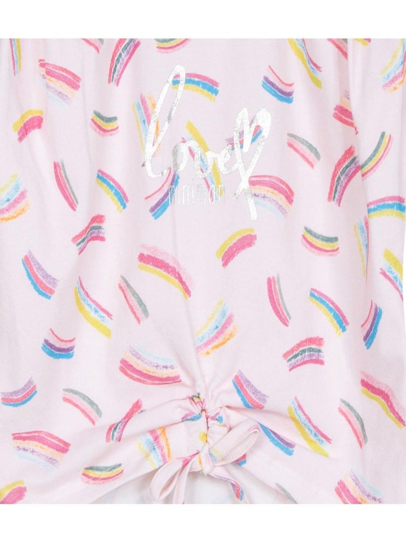 T-shirt Imprimé Avec Noeud Fantaisie Oeko-tex 'miniman' Rose pâle - Kiabi