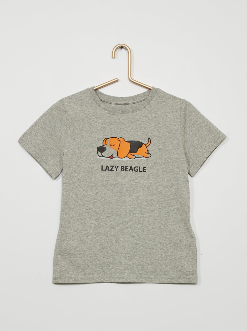 T-shirt imprimé 'Beagle' Gris chiné - Kiabi