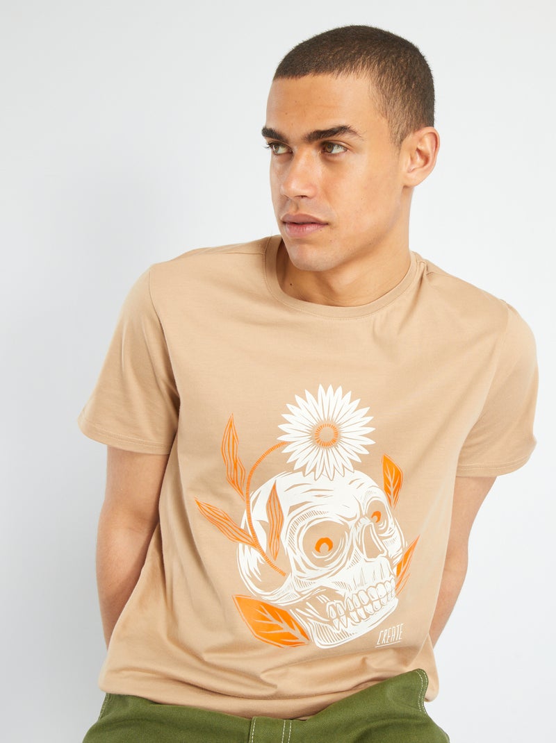 T-shirt imprimé BEIGE - Kiabi