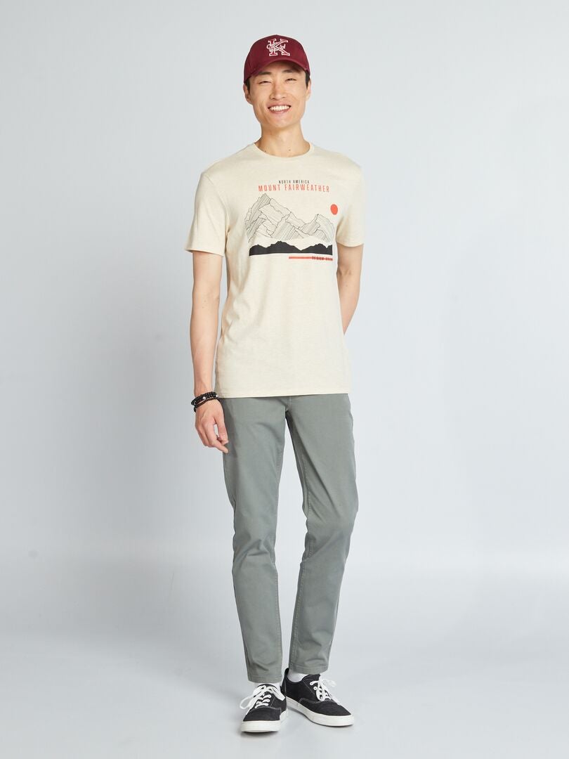 T-shirt imprimé Beige - Kiabi
