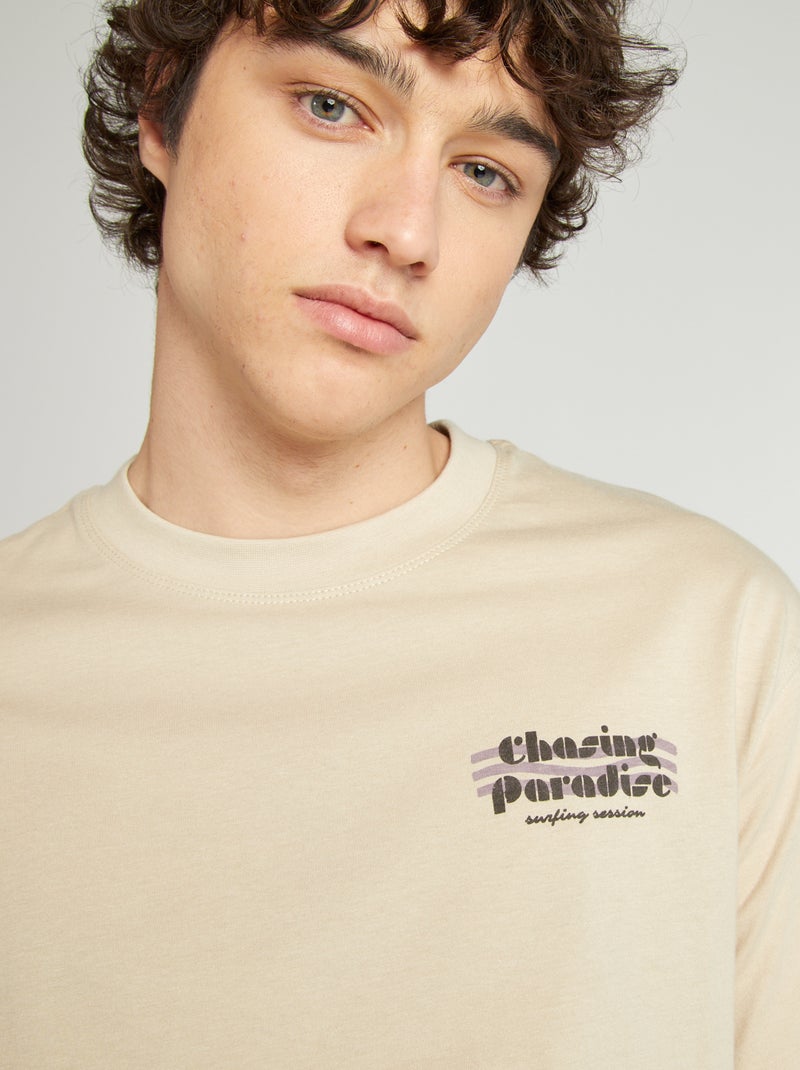 T-shirt imprimé Beige - Kiabi