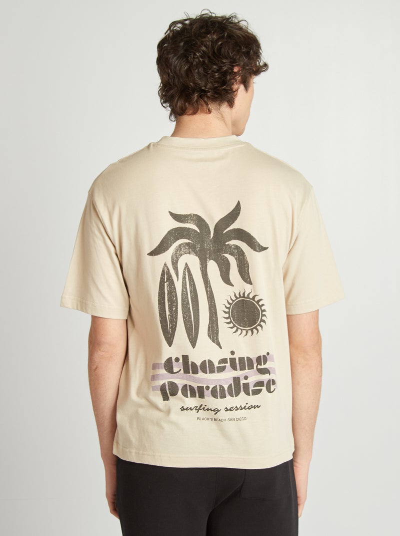 T-shirt imprimé Beige - Kiabi