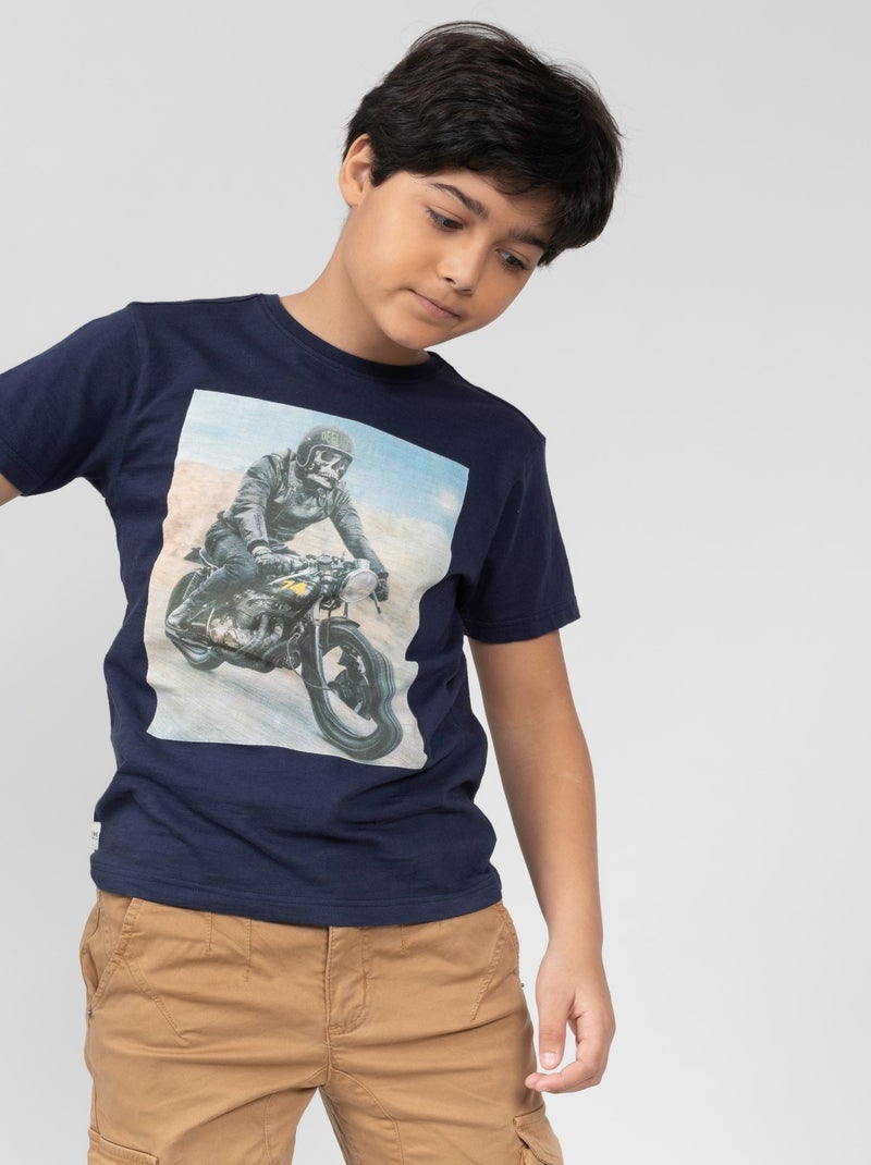 T-shirt imprimé biker 'Deeluxe' Bleu marine - Kiabi