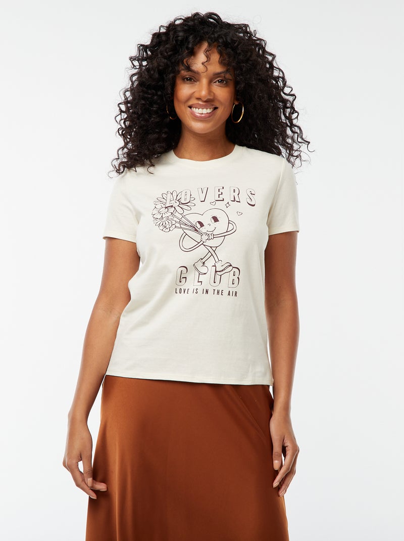 T-shirt imprimé Blanc - Kiabi