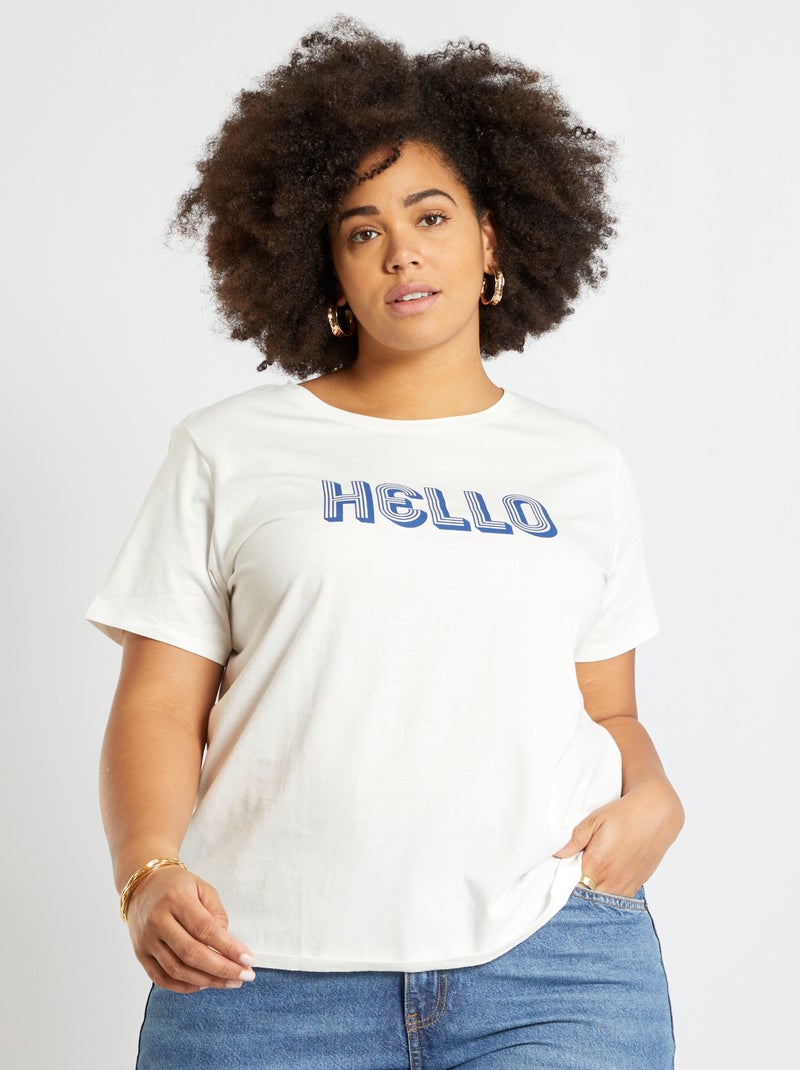 T-shirt imprimé blanc - Kiabi