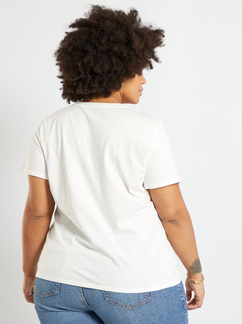 T-shirt imprimé blanc - Kiabi