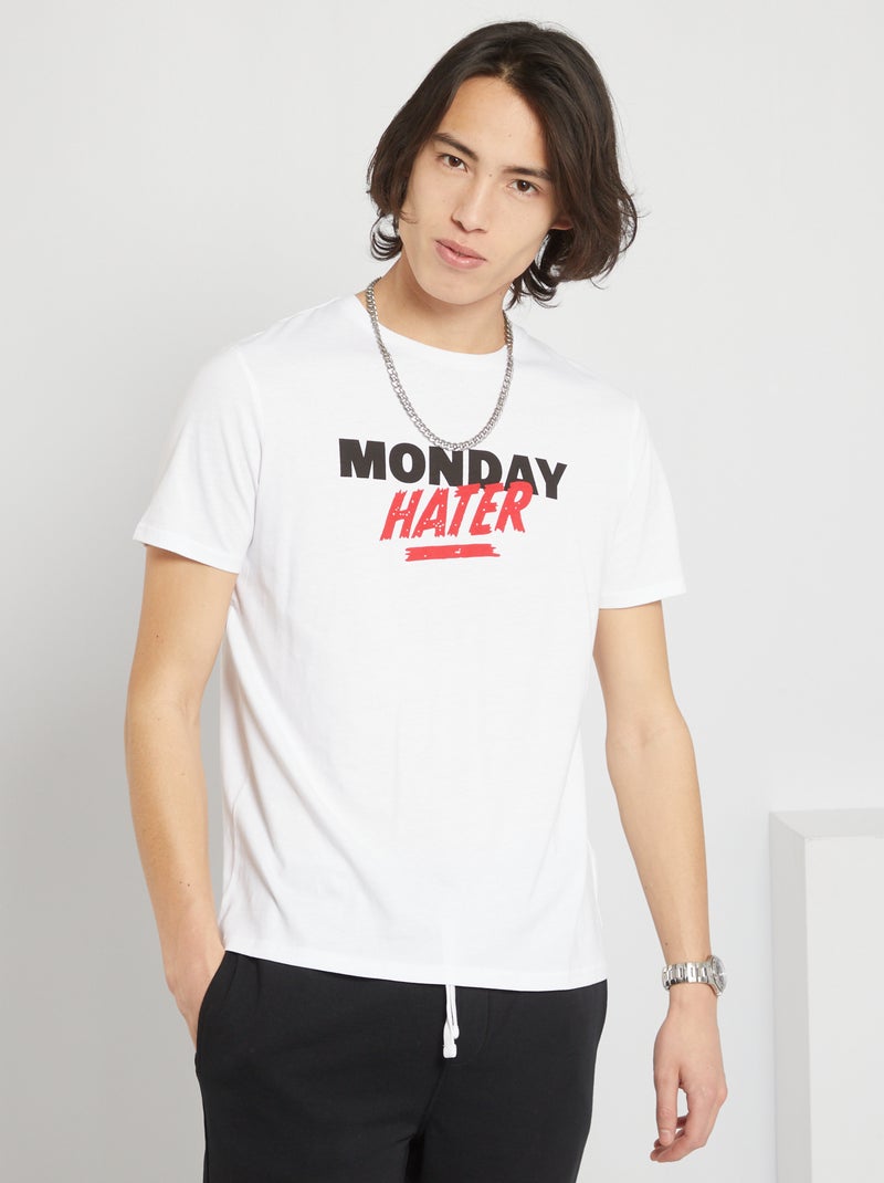 T-shirt imprimé blanc - Kiabi