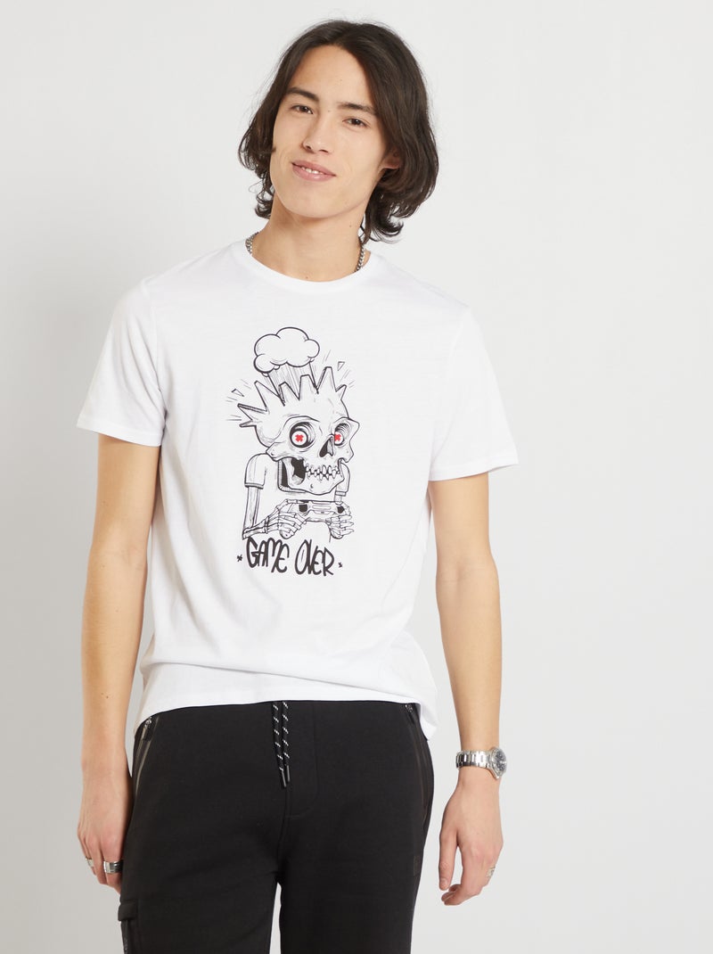 T-shirt imprimé blanc - Kiabi