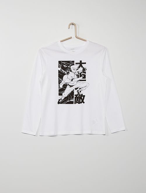 T-shirt imprimé                                                                                                                                                                                                                                                                                                                                                                                                                                                                                                                                                                                                                             blanc/manga 
