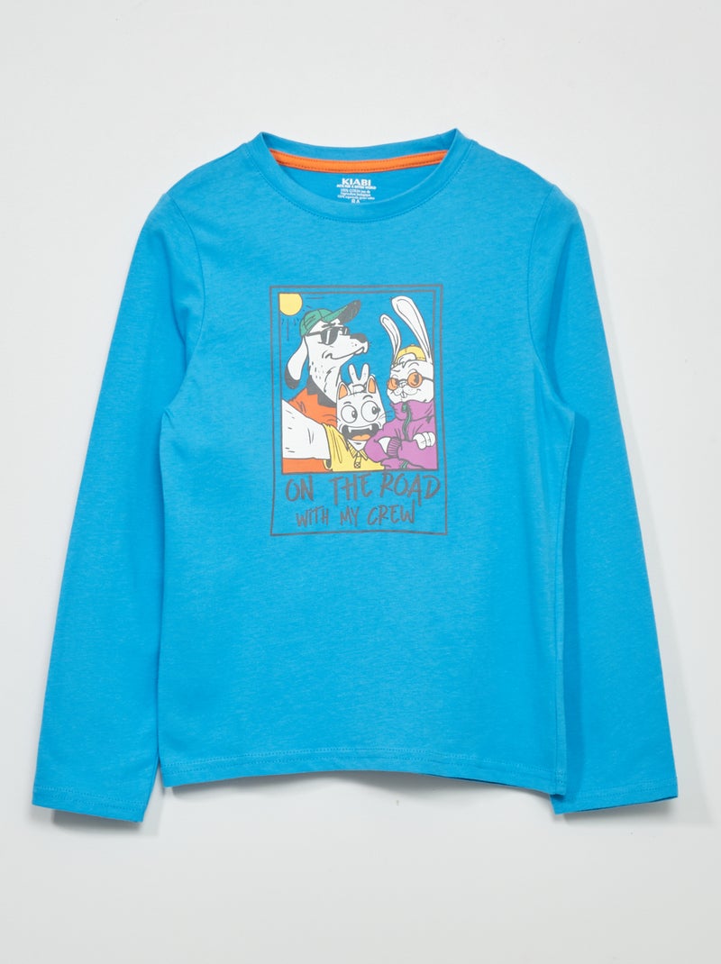 T-shirt imprimé Bleu - Kiabi