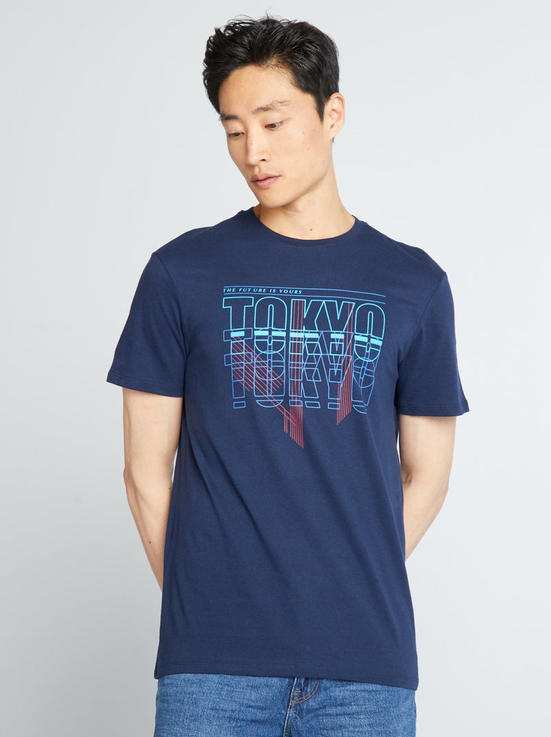T-shirt imprimé Bleu - Kiabi
