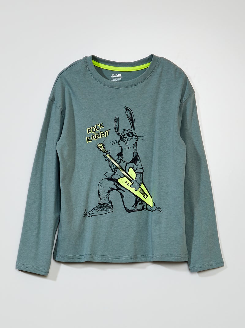 T-shirt imprimé Bleu - Kiabi