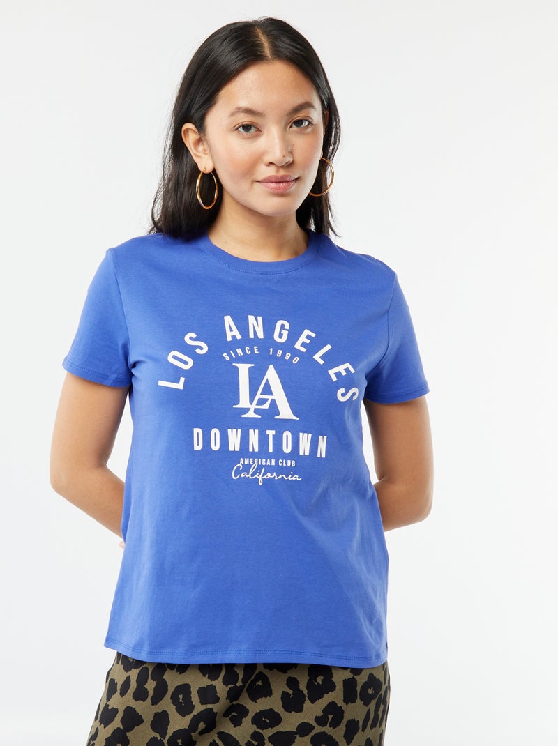 T-shirt imprimé BLEU - Kiabi