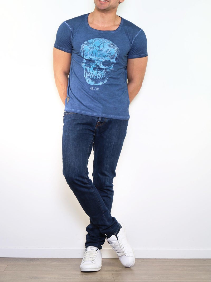 T-shirt imprimé Bleu - Kiabi