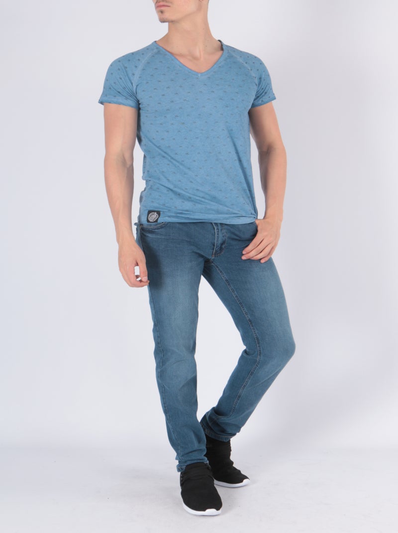 T-shirt imprimé Bleu - Kiabi