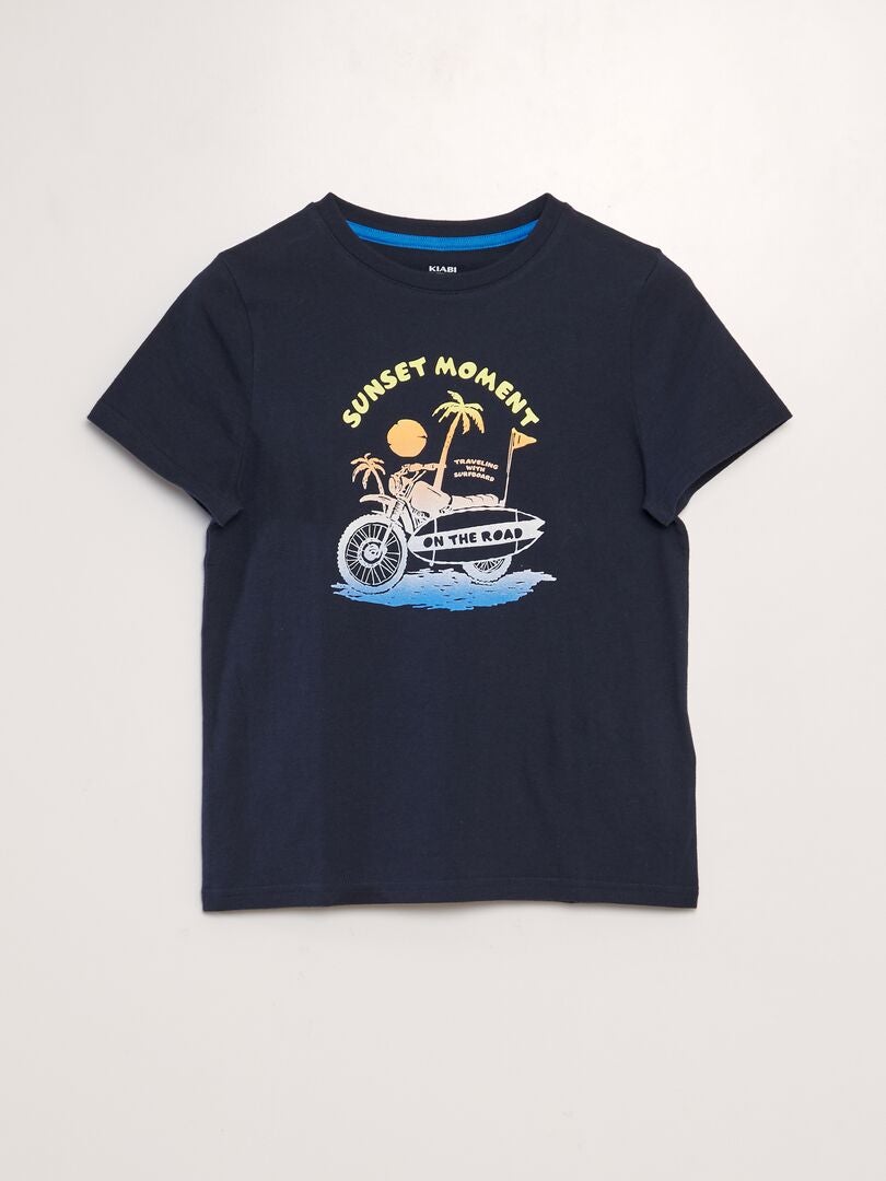 T-shirt imprimé Bleu marine - Kiabi