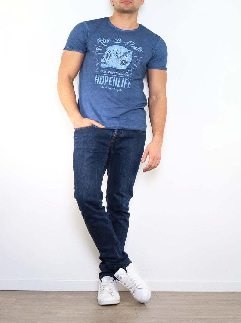 T-shirt imprimé Bleu marine - Kiabi