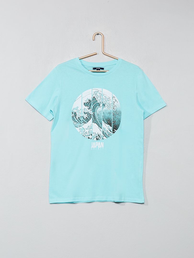 T-shirt imprimé bleu - Kiabi
