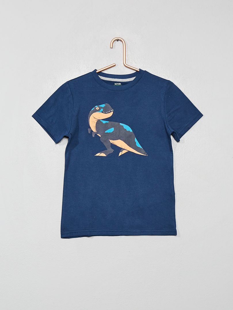 T-shirt  imprimé bleu/dinosaure - Kiabi