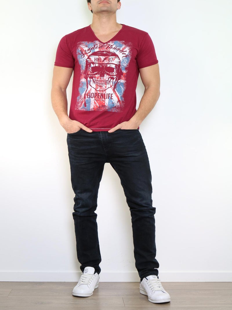 T-shirt imprimé Bordeaux - Kiabi