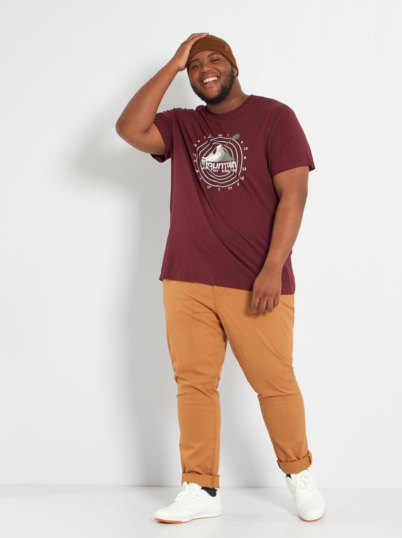 T-shirt imprimé bordeaux/mountain - Kiabi