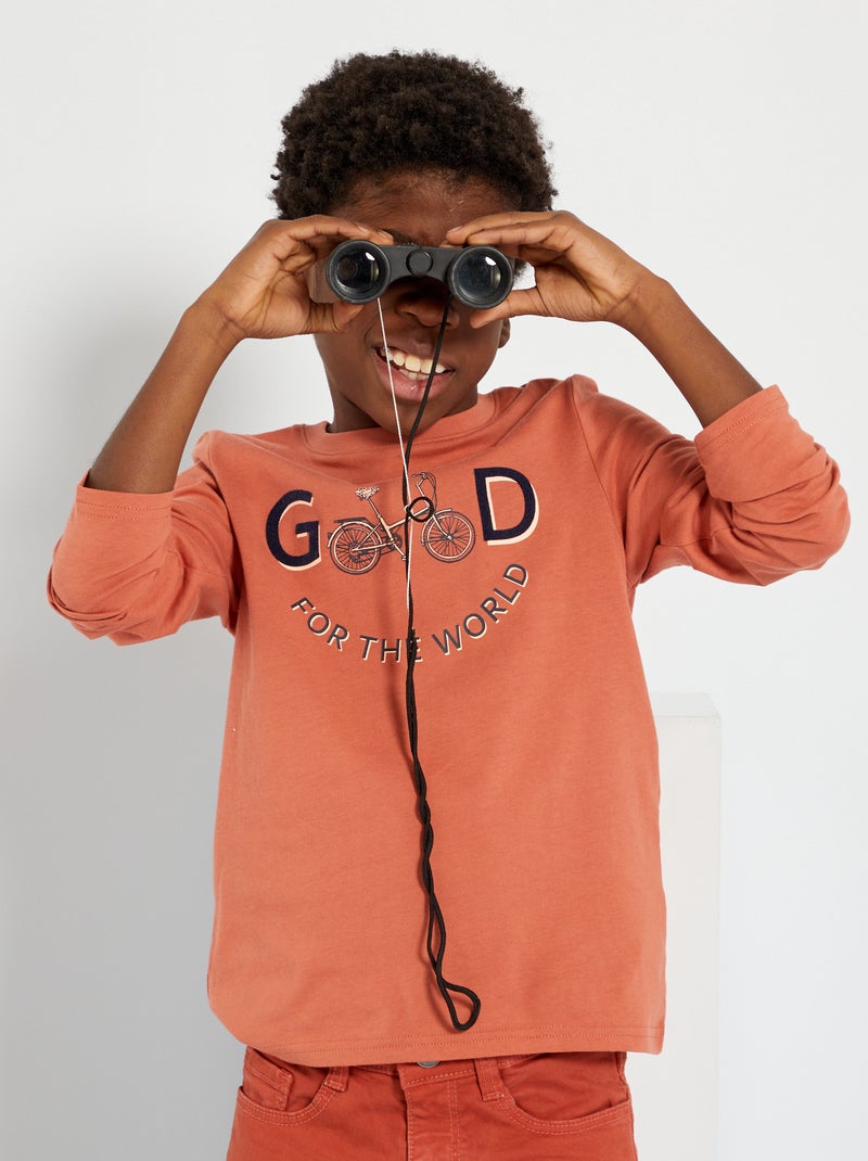 T-shirt imprimé brique - Kiabi