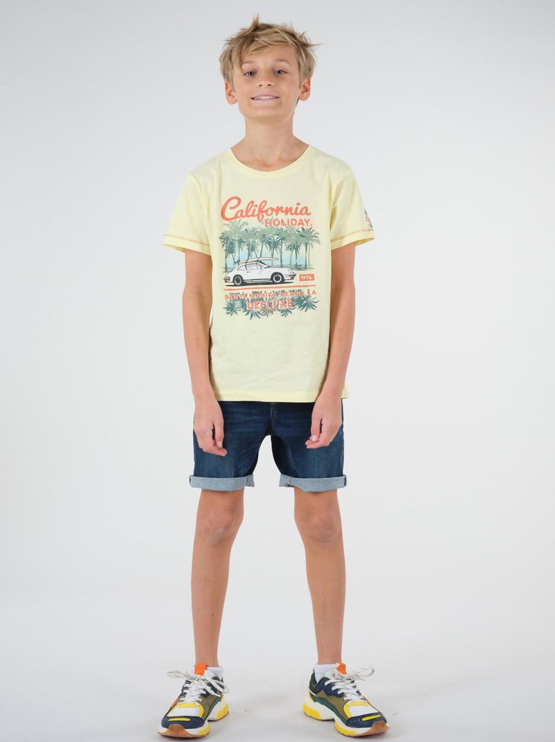 T-shirt imprimé californie 'Deeluxe' Jaune clair - Kiabi