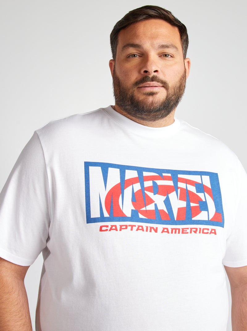 T-shirt imprimé 'Captain America'  'Marvel' BLANC - Kiabi