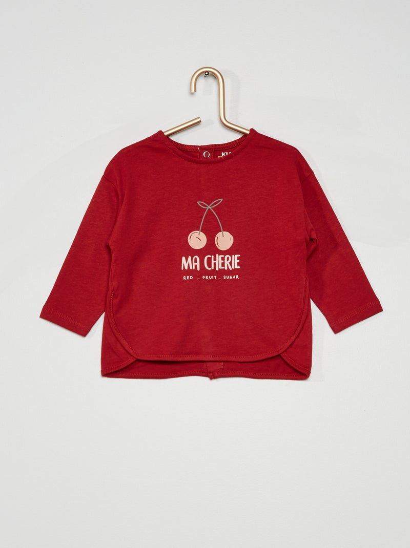 T-shirt imprimé 'cerise' rouge - Kiabi