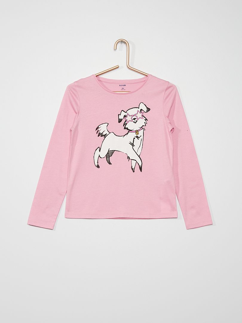 T-shirt imprimé 'chien' ROSE - Kiabi