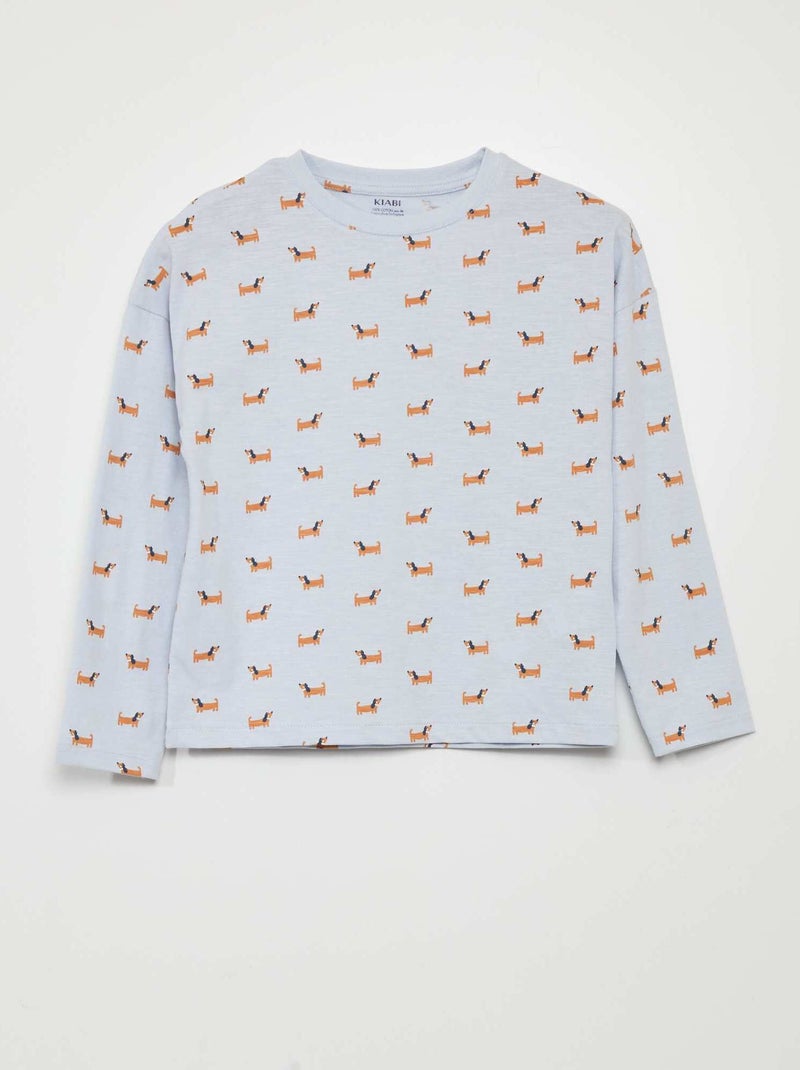 T-shirt imprimé 'chiens' Bleu - Kiabi