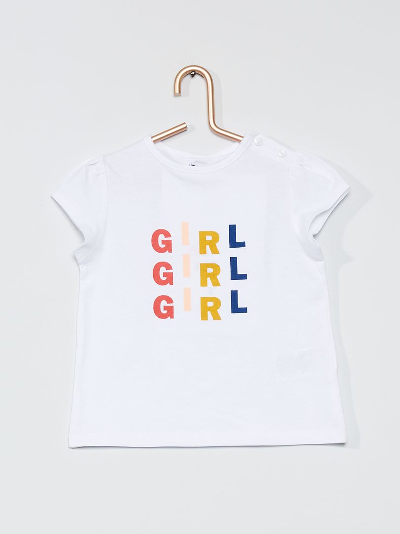 T-shirt imprimé 'cœur' - blanc girl - Kiabi - 3.00€