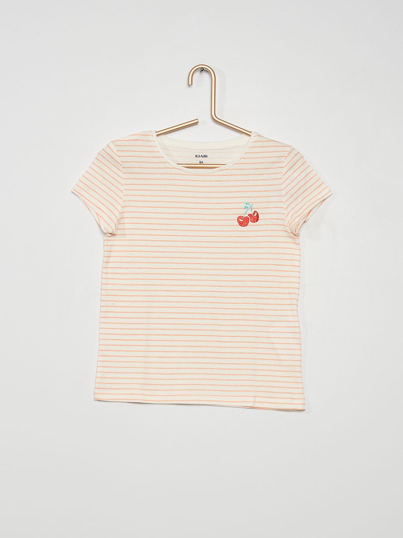 T-shirt imprimé 'cœurs' Corail - Kiabi