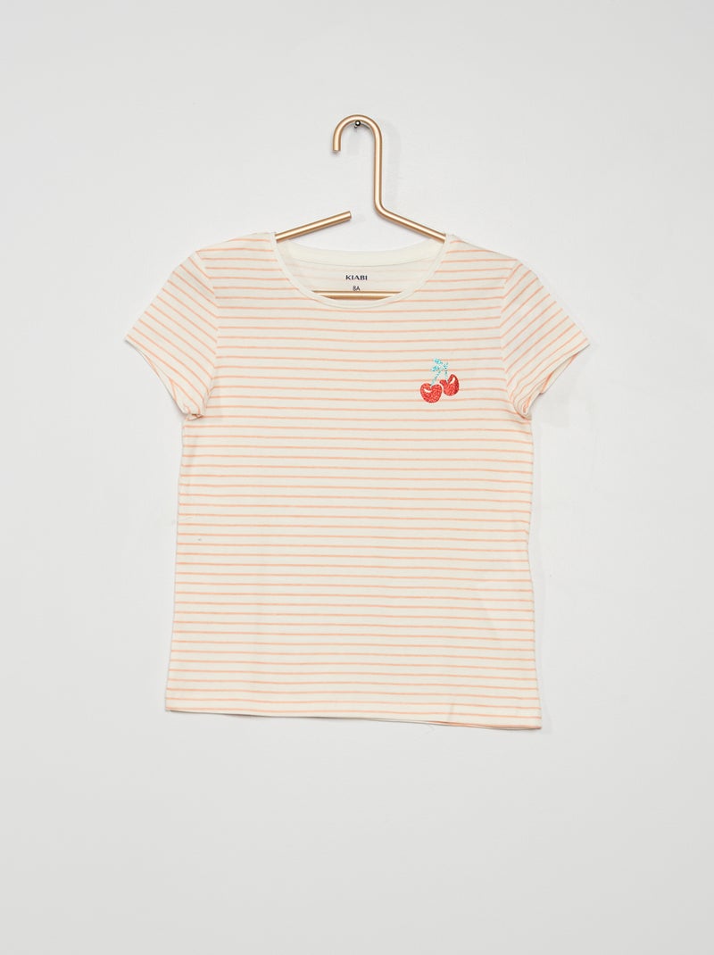 T-shirt imprimé 'cœurs' Corail - Kiabi