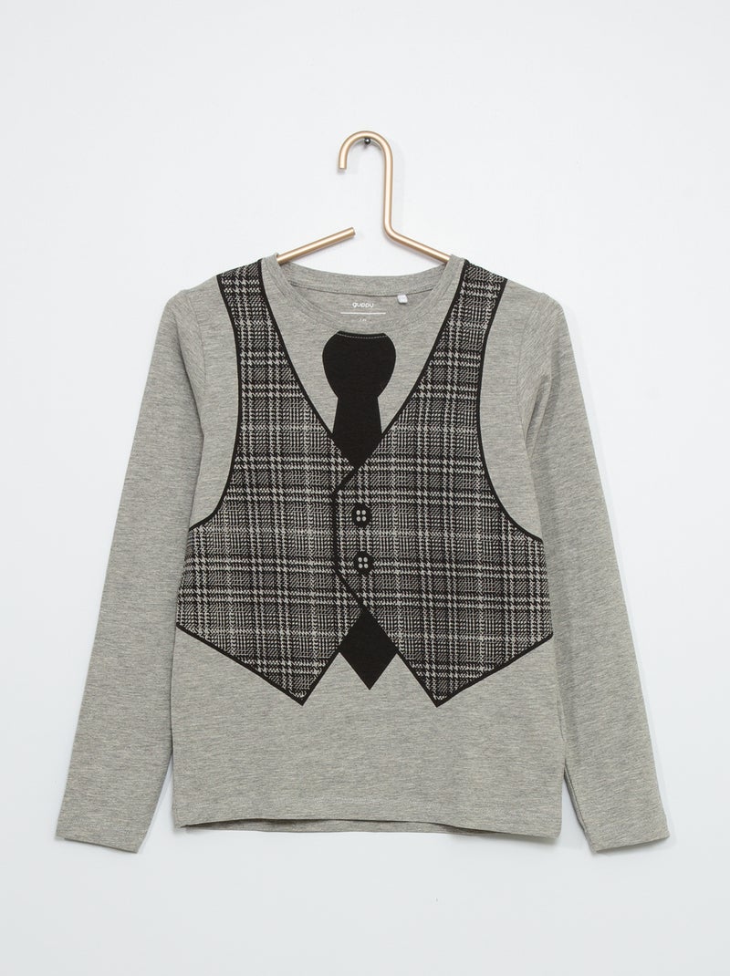 T-shirt imprimé 'costume' blanc - Kiabi