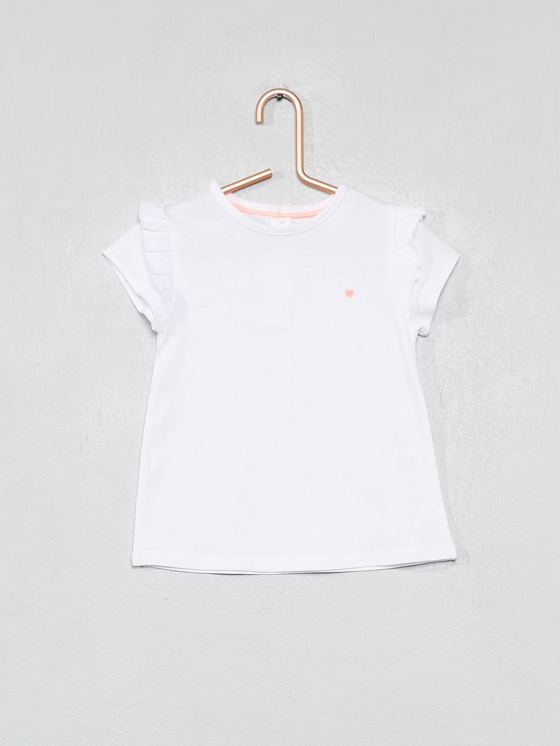 T-shirt imprimé coton bio blanc - Kiabi