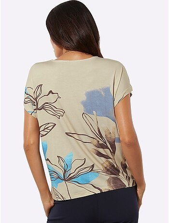 T-shirt Imprimé Coupe Décontractée Aux épaules - Taille Standard - Helline