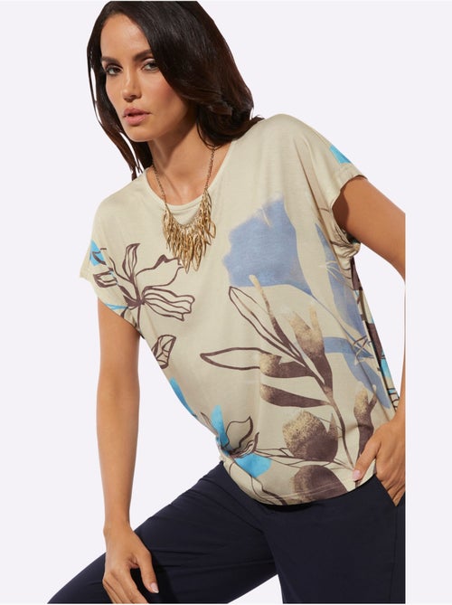 T-shirt Imprimé Coupe Décontractée Aux épaules - Taille Standard - Helline - Kiabi