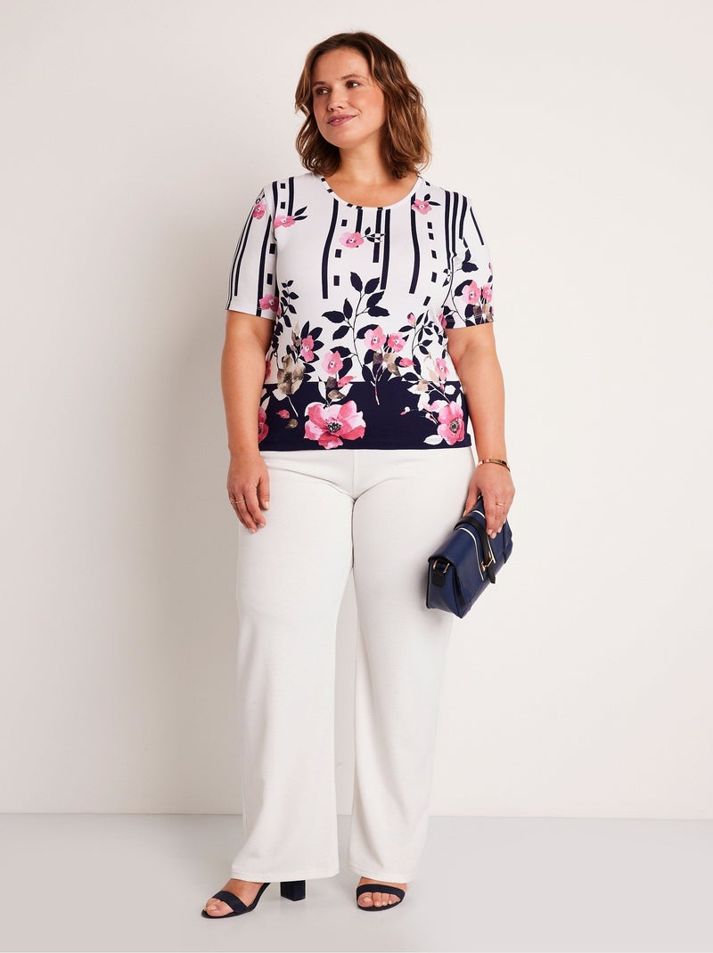 T-shirt imprimé court Blanc - Kiabi
