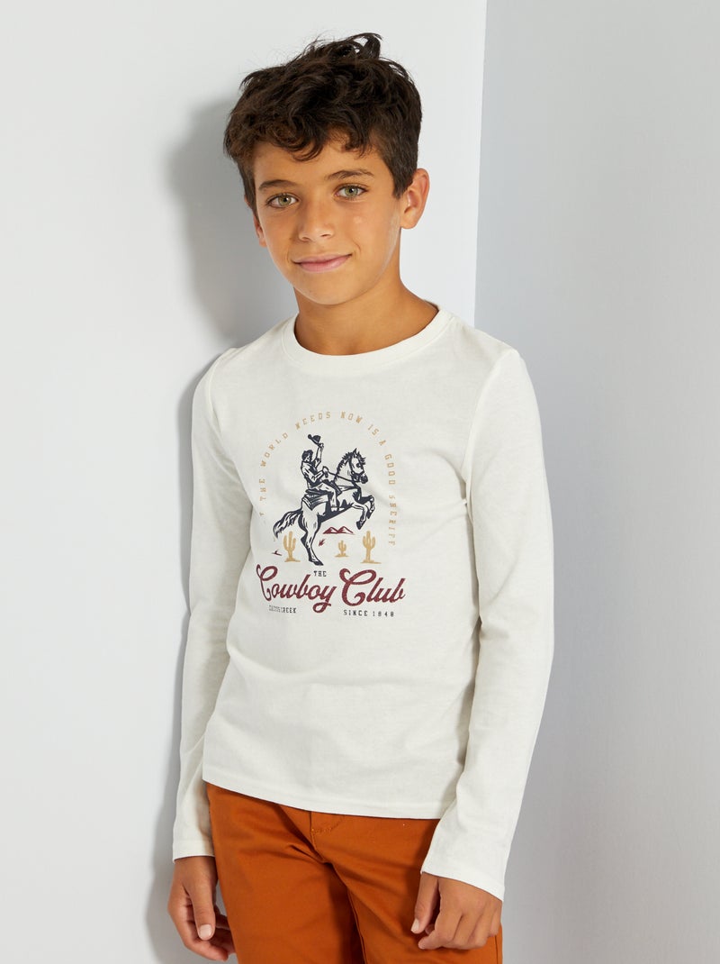 T-shirt imprimé 'Cowboy' Beige - Kiabi