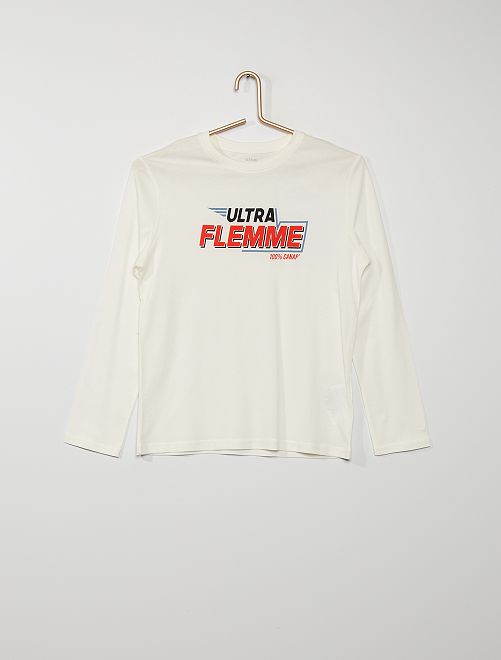 T-shirt imprimé                                                                                                                                                                                                                                                                                                                                                                                                                                                                                                                                                                                                                             crème/flemme 
