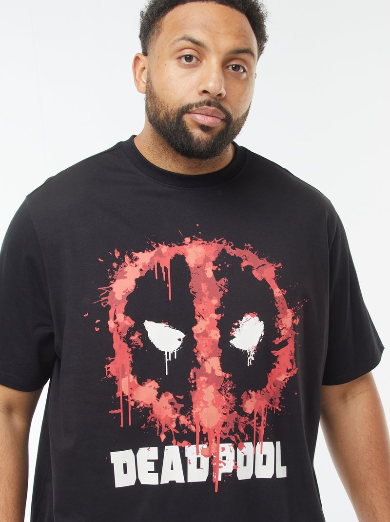 T-shirt imprimé 'Deadpool' manches courtes Noir - Kiabi