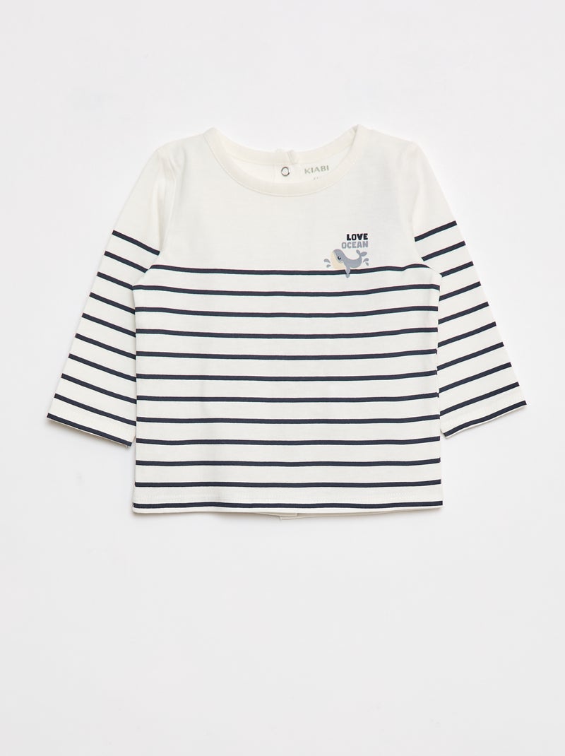 T-shirt imprimé dino Blanc/bleu - Kiabi