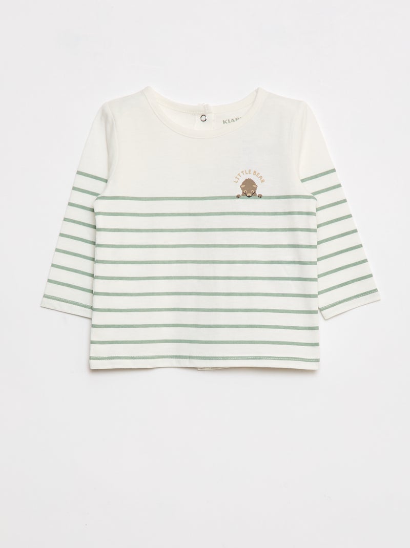 T-shirt imprimé dino Blanc/vert - Kiabi