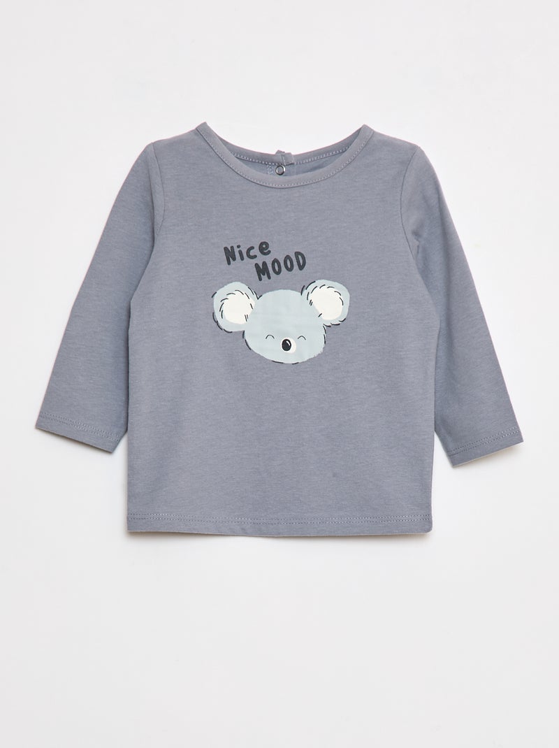 T-shirt imprimé dino Bleu/gris - Kiabi