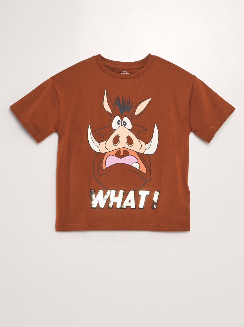 T-shirt imprimé 'Disney' Marron 'Pumba' - Kiabi